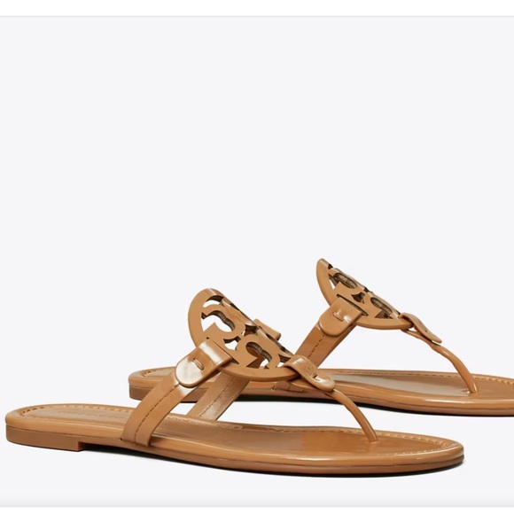 Tory Burch Shoes - Tory Burch Miller Tan Patent Leather Sandal Sz 8